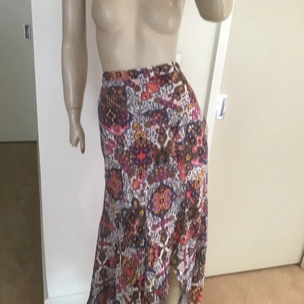 Veronica Beard Crepe Multicolor Mac Tapestry Printed‎ Midi Handkerchief Skirt 6